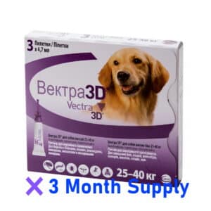 Topical Solution for Dogs Vectra 3D 56-95 lbs gold